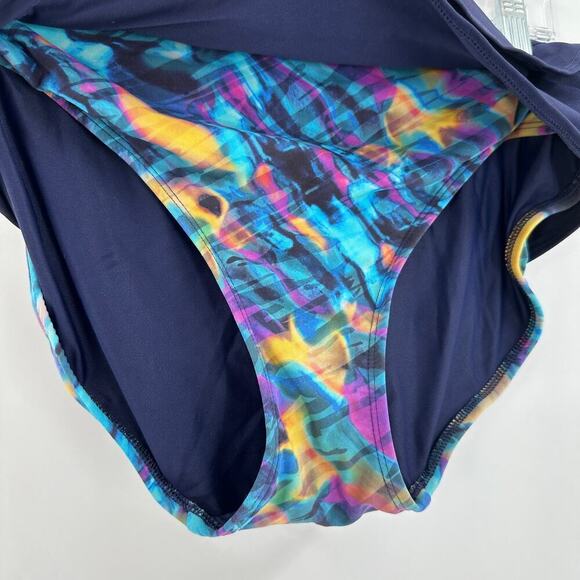 CALIA Blue Printed Full Coverage Overlap Classic Bikini Swim Bottom Size Medium - Picture 10 of 11